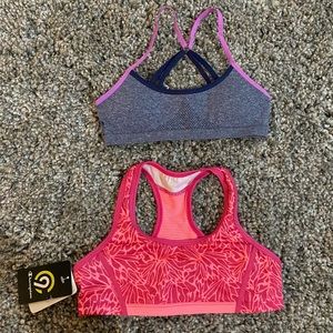 2 pack of girls sport bras